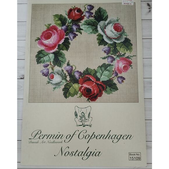 Permin of Copenhagen Nostalgia Flower Floral Cross Stitch Patterns - Picture 1 of 6